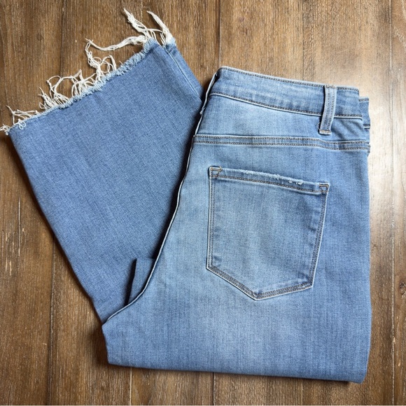 KLIQUE B. Blue Wide Leg Jeans Women’s 11 31 Ankle Crop High Rise - Picture 2 of 7